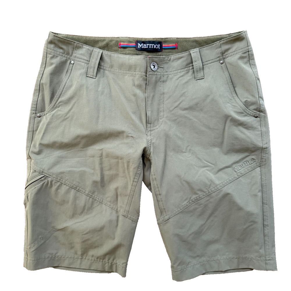 Marmot Women's Olive Green Stretch Ripstop Bermuda Hiking Shorts Size 10